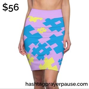 #PrayerPause Summer Slant Women's Pencil Skirt